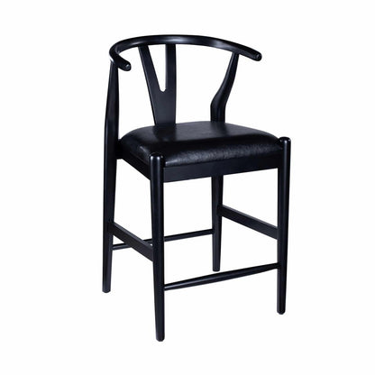 Boraam - Wishbone Counter Height Kitchen Bar Stool - Black Finish - 50524 view 1