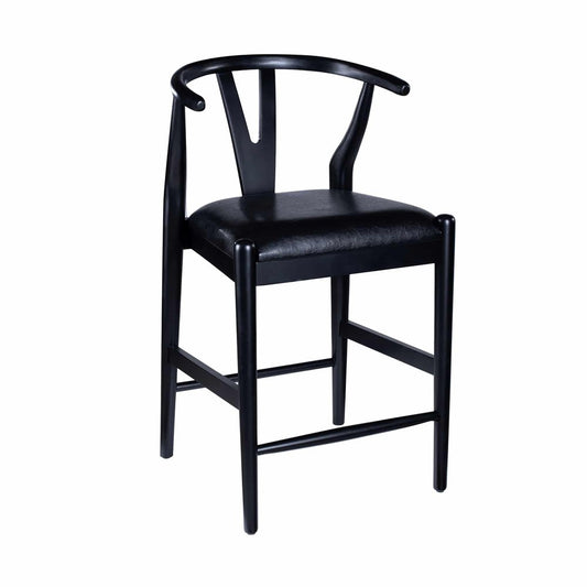 Boraam - Wishbone Counter Height Kitchen Bar Stool - Black Finish - 50524 view 1