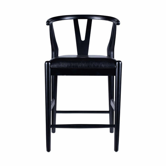Boraam - Wishbone Counter Height Kitchen Bar Stool - Black Finish - 50524 view 2