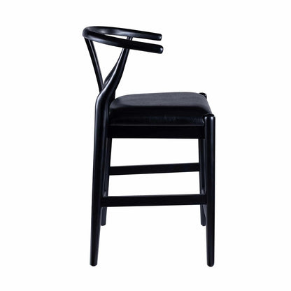 Boraam - Wishbone Counter Height Kitchen Bar Stool - Black Finish - 50524 view 3