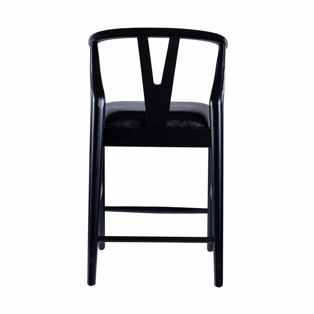 Boraam - Wishbone Counter Height Kitchen Bar Stool - Black Finish - 50524 view 4