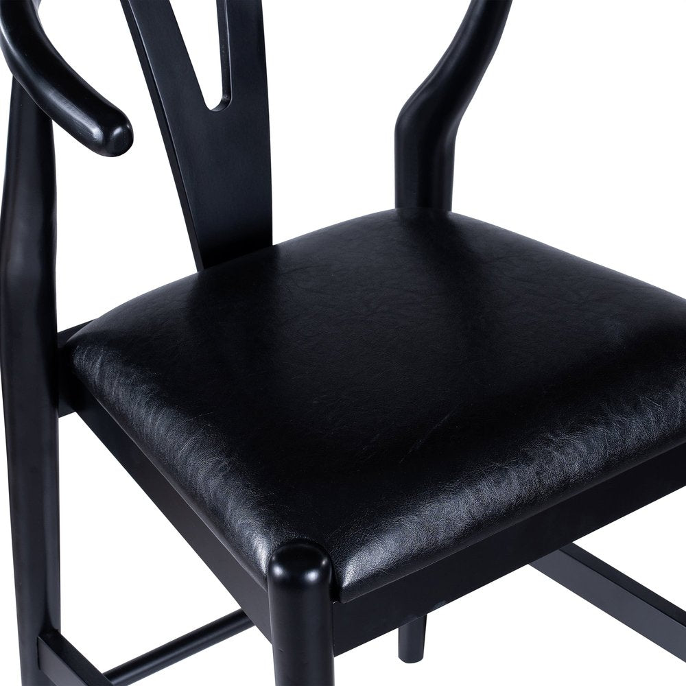Boraam - Wishbone Counter Height Kitchen Bar Stool - Black Finish - 50524 view 6