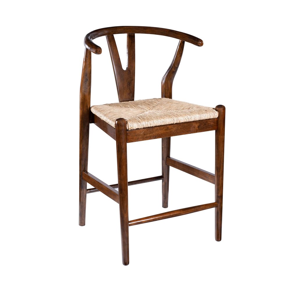 Boraam - Wishbone Counter Height Kitchen Bar Stool - Cappuccino Finish - 50424 view 1