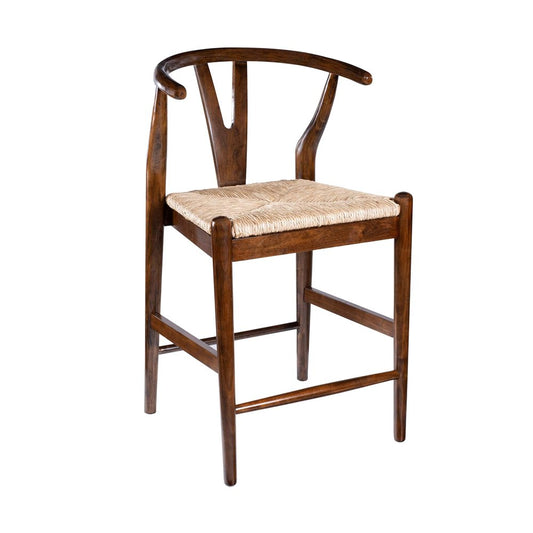 Boraam - Wishbone Counter Height Kitchen Bar Stool - Cappuccino Finish - 50424 view 1
