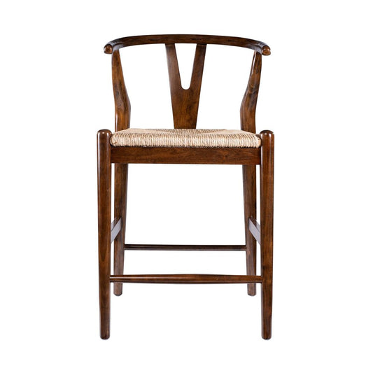 Boraam - Wishbone Counter Height Kitchen Bar Stool - Cappuccino Finish - 50424 view 2