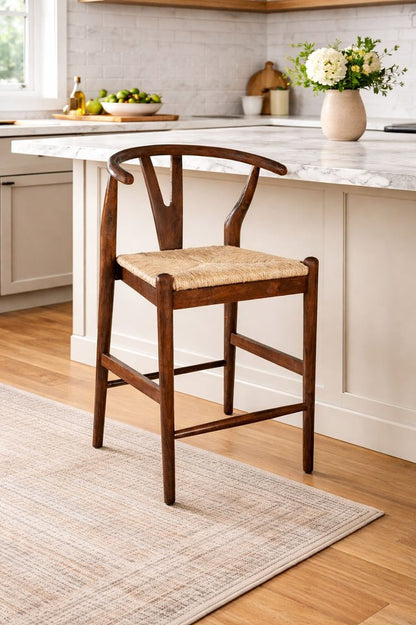 Boraam - Wishbone Counter Height Kitchen Bar Stool - Cappuccino Finish - 50424 view 7