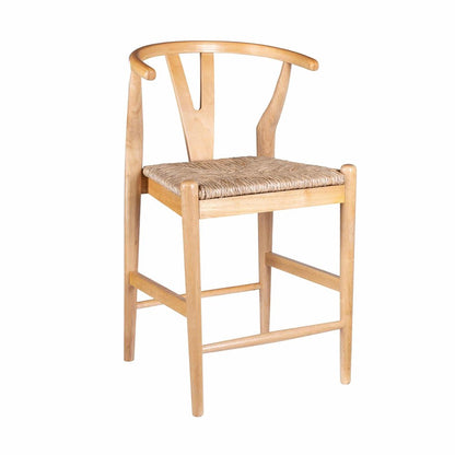 Boraam - Wishbone Counter Height Kitchen Bar Stool - Natural Finish - 50024 view 1