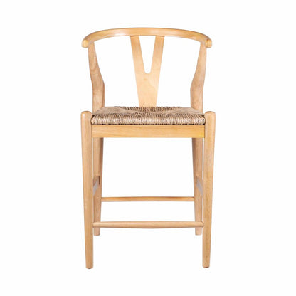Boraam - Wishbone Counter Height Kitchen Bar Stool - Natural Finish - 50024 view 2