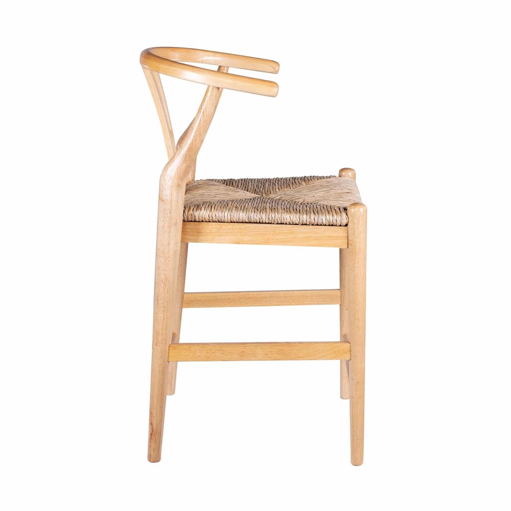 Boraam - Wishbone Counter Height Kitchen Bar Stool - Natural Finish - 50024 view 3