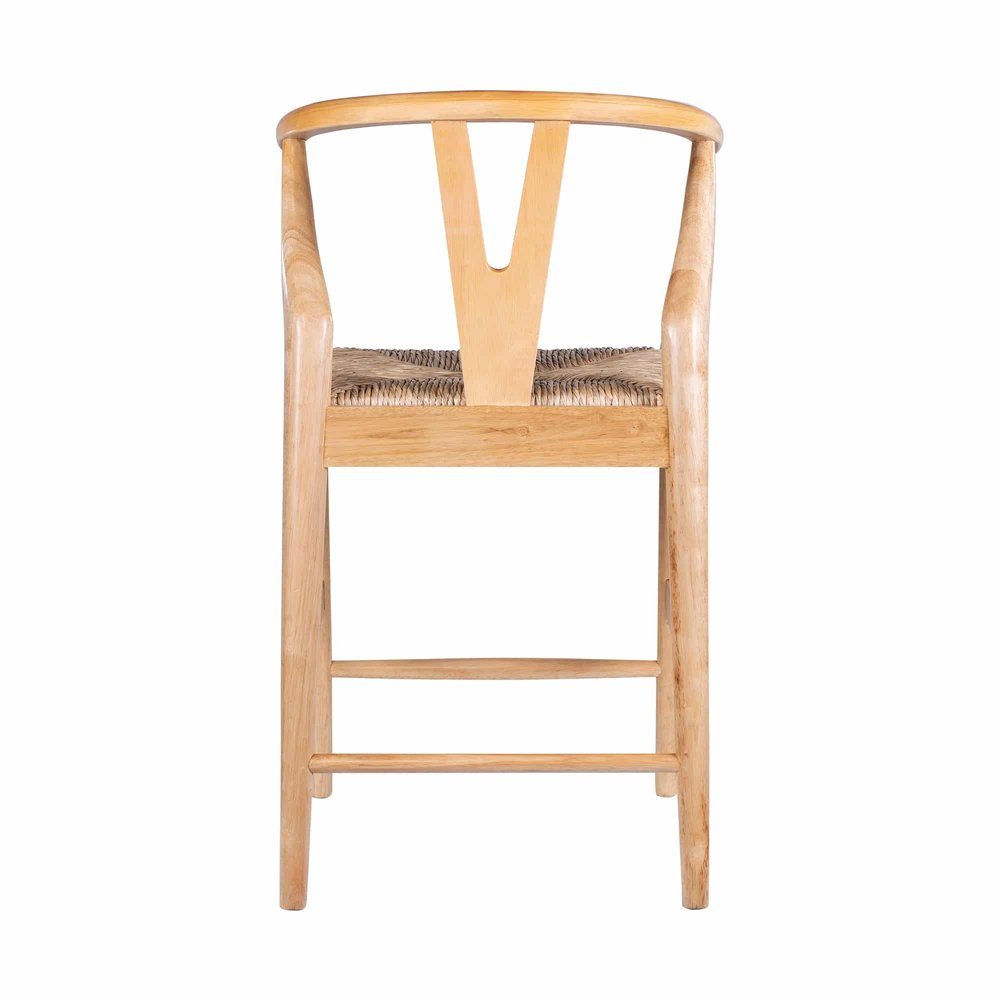 Boraam - Wishbone Counter Height Kitchen Bar Stool - Natural Finish - 50024 view 4