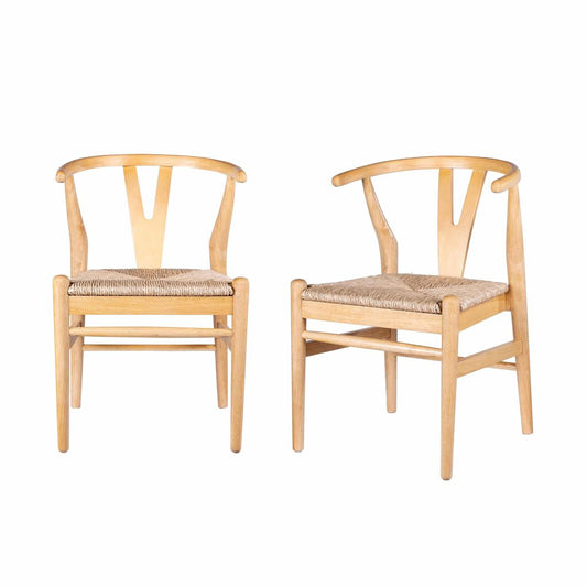 Boraam - Wishbone Dining Chairs - Natural Finish (Set of 2) - 50018 view 1
