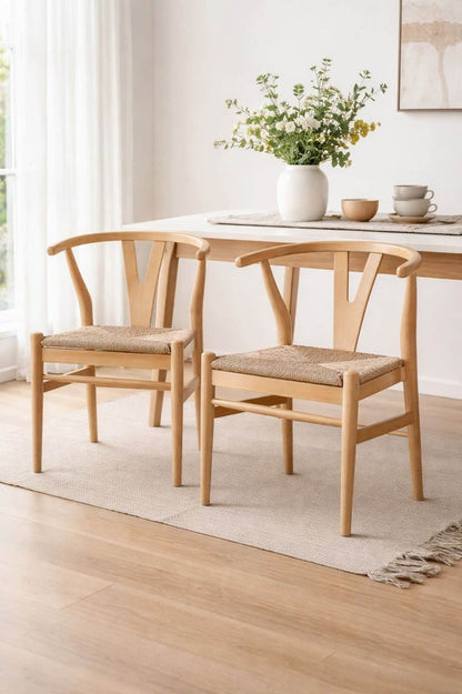Boraam - Wishbone Dining Chairs - Natural Finish (Set of 2) - 50018 view 9