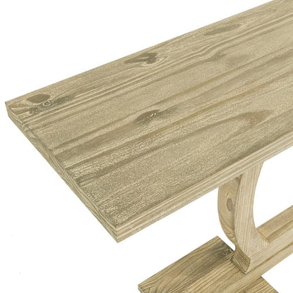Boraam - Zen Rectangular Pine Wood Console Table - Barnwood Sandblast - 88730 veiw 4