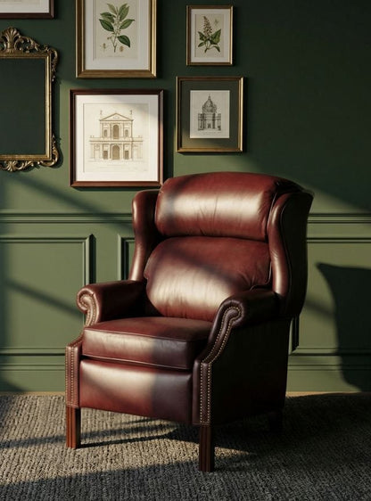 Bradington-Young - Chippendale Reclining Wing Chair - Pushback Recline - Burgundy - BYX-4114980008-69MHFN veiw 6