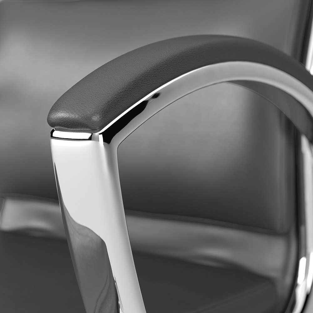 Bush Business Furniture - Echo L Shaped Bow Front Desk with High Back Chair in Modern Gray - ECH034MG veiw 8