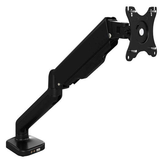 Bush Furniture - Adjustable Monitor Arm with USB Port in Satin Black - AC99890-03 veiw 1