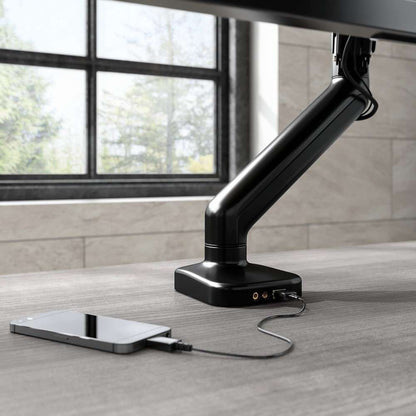 Bush Furniture - Adjustable Monitor Arm with USB Port in Satin Black - AC99890-03 veiw 5