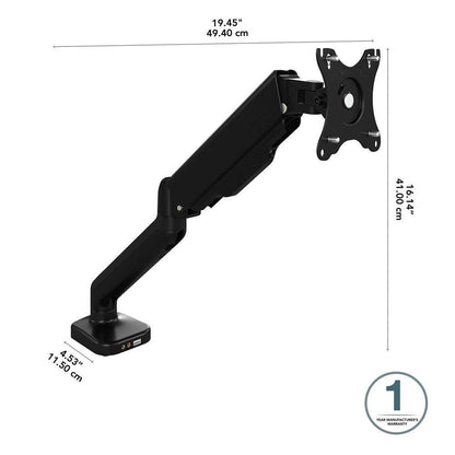 Bush Furniture - Adjustable Monitor Arm with USB Port in Satin Black - AC99890-03 veiw 6