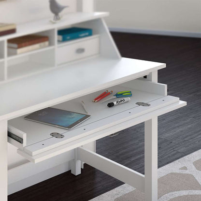 Bush Furniture - Broadview 54W Computer Desk and Chair Set in Pure White - BD021WH veiw 3