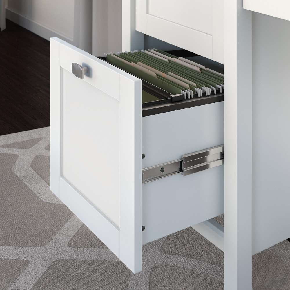 Bush Furniture - Broadview 54W Computer Desk and Chair Set in Pure White - BD021WH veiw 5