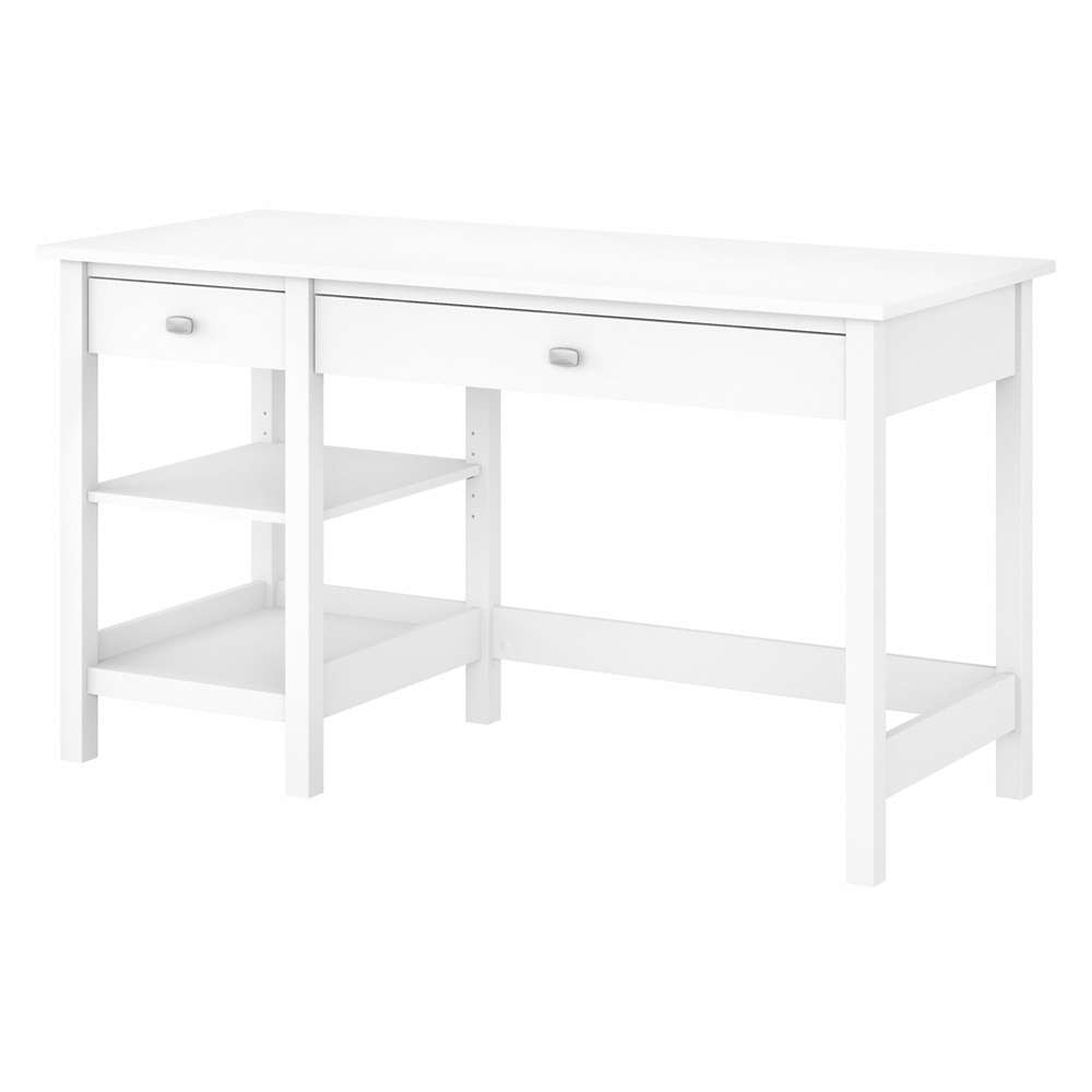 Bush Furniture - Broadview 54W Computer Desk with Shelves in Pure White - BDD154WH-03 veiw 1