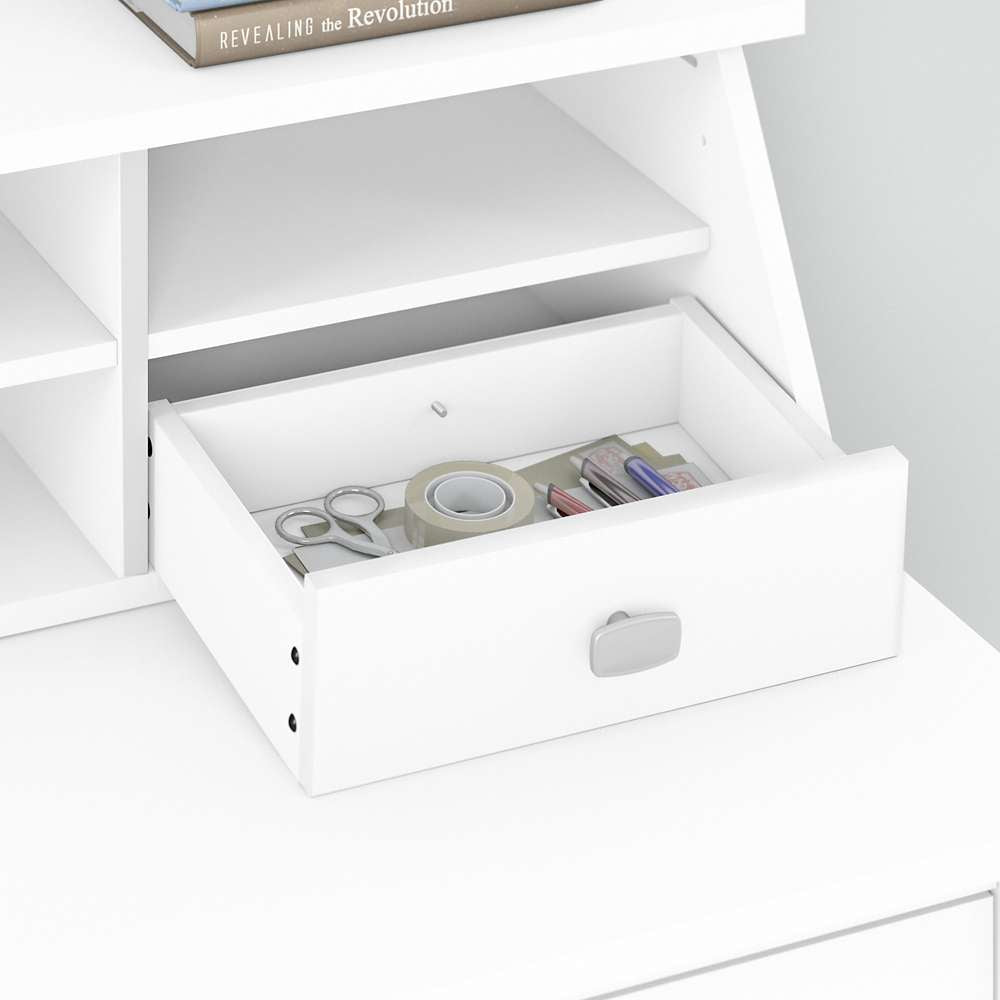 Bush Furniture - Broadview Desktop Organizer in Pure White - BDH154WH-03 veiw 3