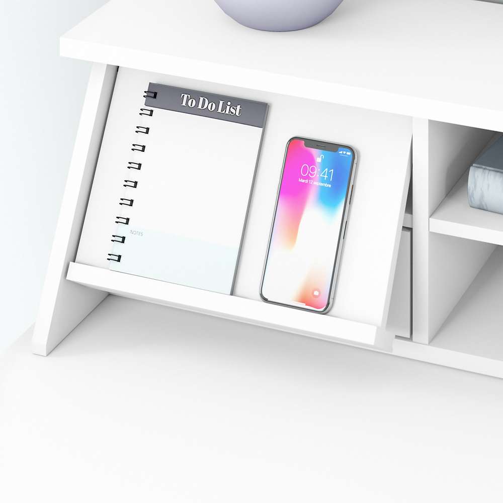Bush Furniture - Broadview Desktop Organizer in Pure White - BDH154WH-03 veiw 5