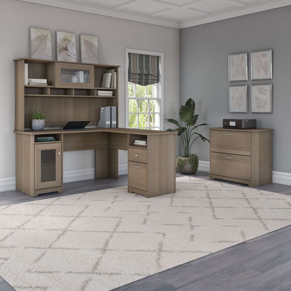 Bush Furniture - Cabot 2 Drawer Lateral File Cabinet in Ash Gray - WC31280 veiw 6