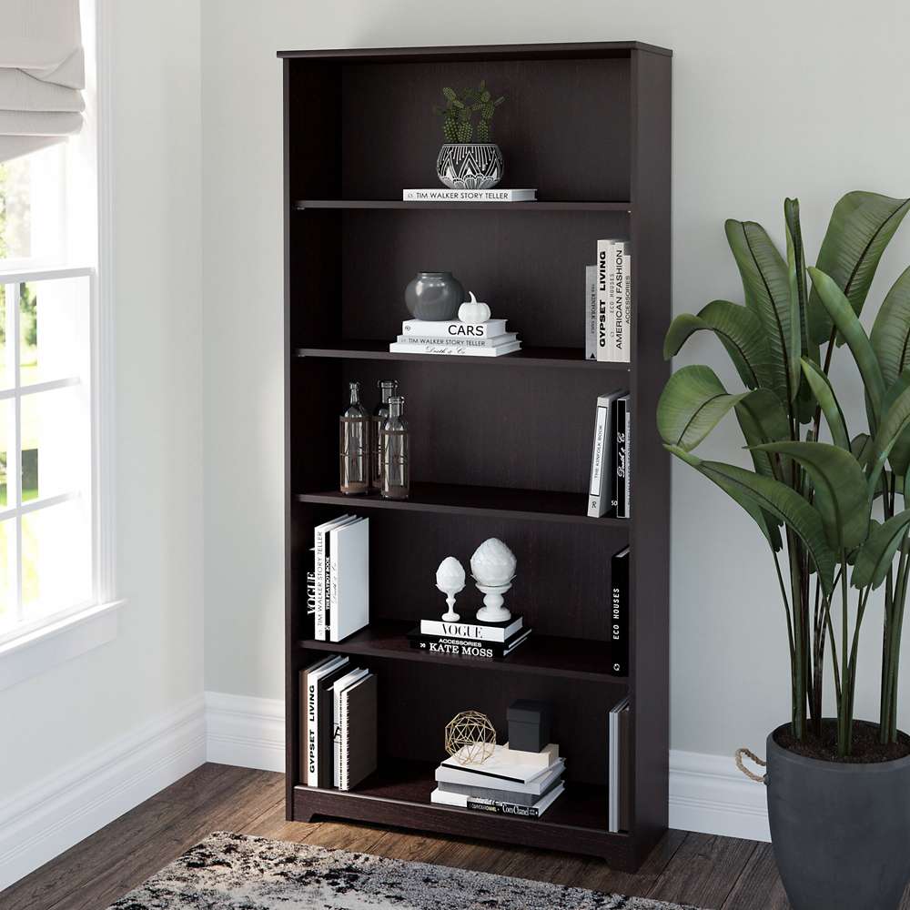 Bush Furniture  -  Cabot 5 Shelf Bookcase in Espresso Oak  - WC31866 veiw 2