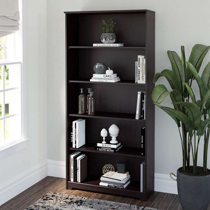 Bush Furniture  -  Cabot 5 Shelf Bookcase in Espresso Oak  - WC31866 veiw 2