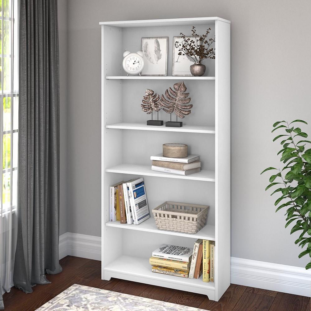 Bush Furniture - Cabot 5 Shelf Bookcase in White - WC31966 veiw 2