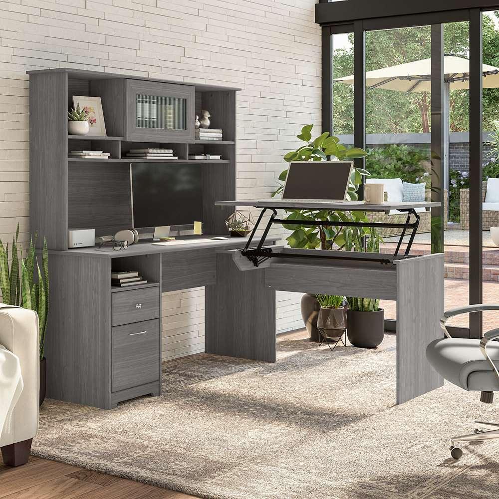 Bush Furniture - Cabot 60W Computer Desk with Drawers in Modern Gray - WC31360 veiw 3
