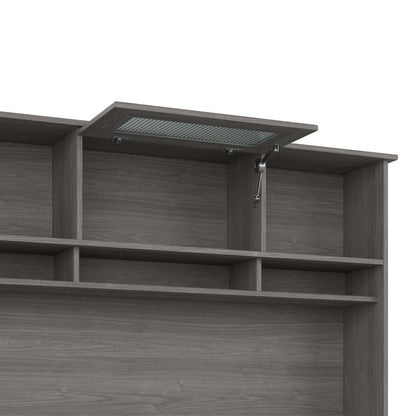 Bush Furniture - Cabot 60W Computer Desk with Hutch in Modern Gray - CAB042MG veiw 9