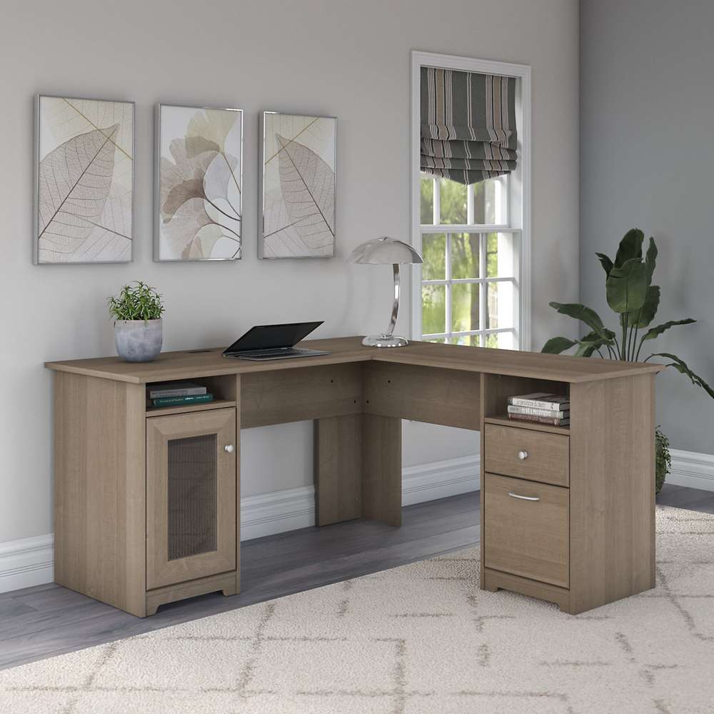 Bush Furniture - Cabot 60W L Shaped Computer Desk in Ash Gray - WC31230K veiw 4
