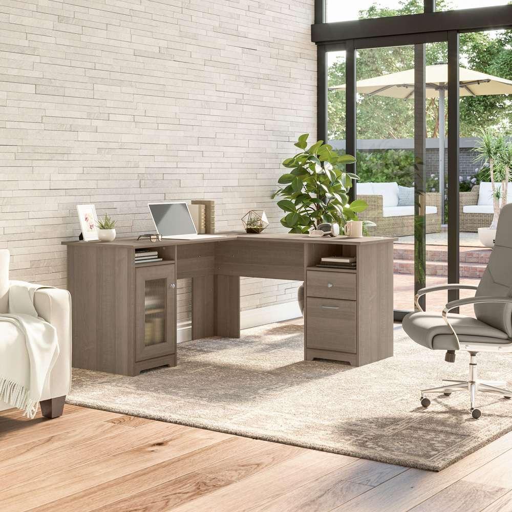 Bush Furniture - Cabot 60W L Shaped Computer Desk in Ash Gray - WC31230K veiw 6