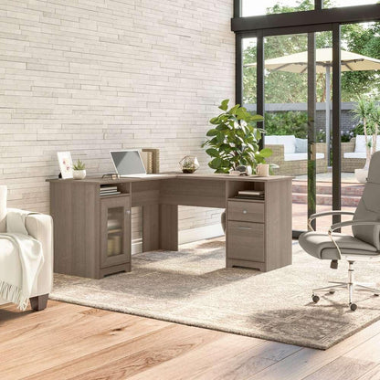 Bush Furniture - Cabot 60W L Shaped Computer Desk in Ash Gray - WC31230K veiw 6