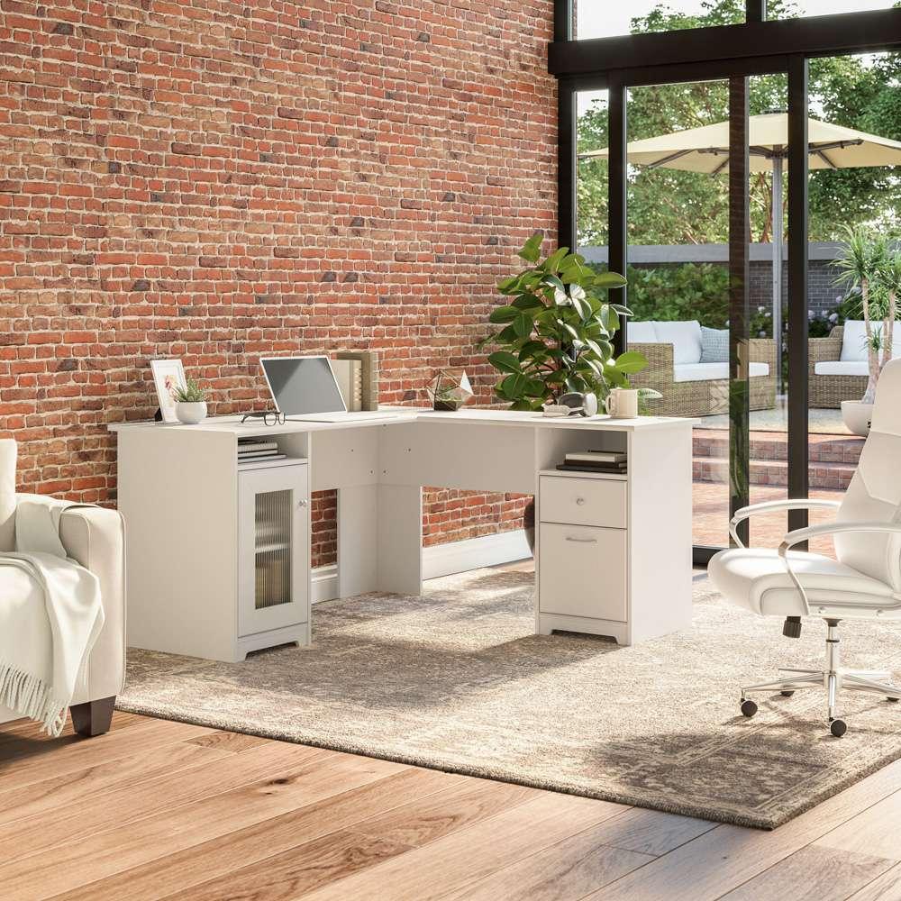 Bush Furniture - Cabot 60W L Shaped Computer Desk in White - WC31930K veiw 6