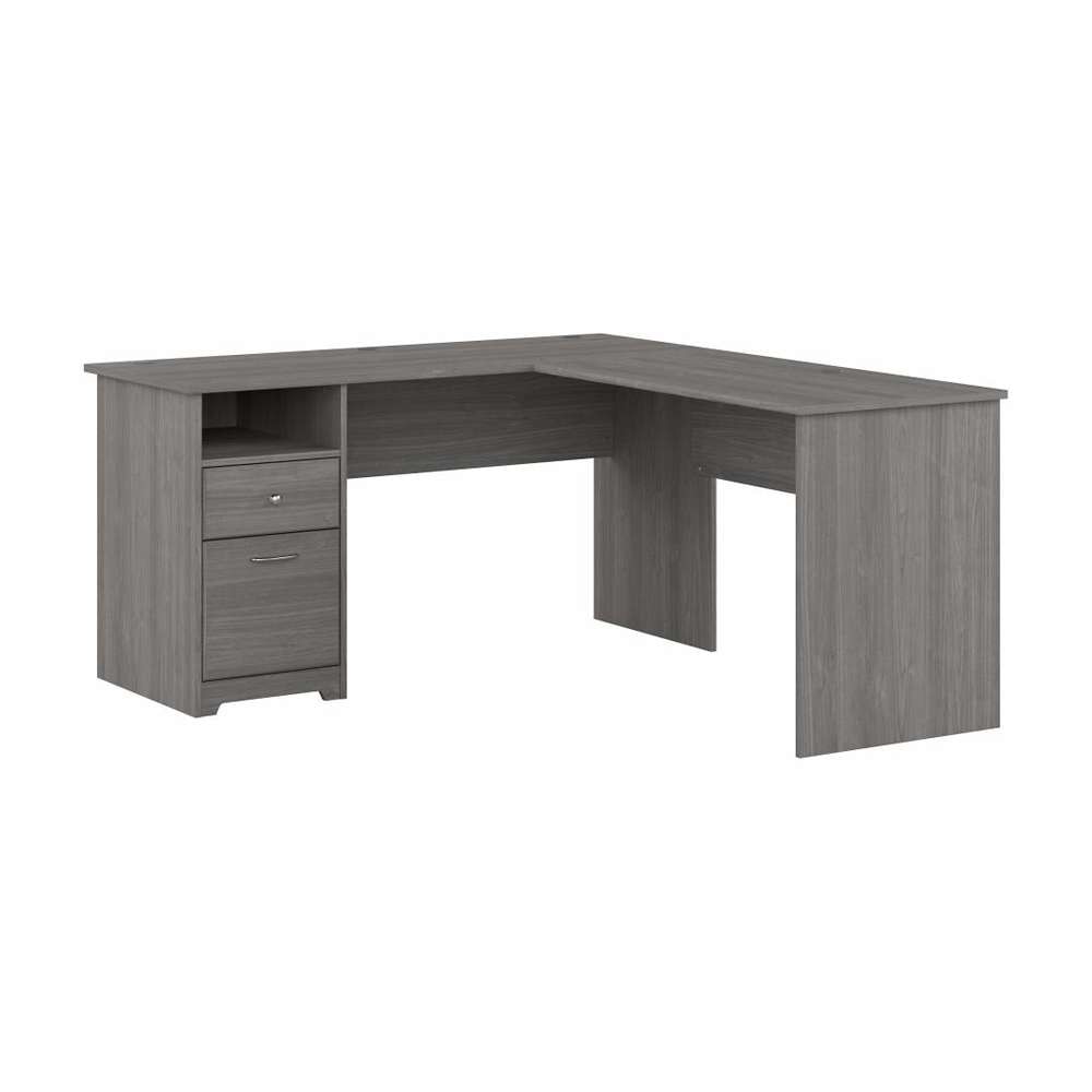 Bush Furniture - Cabot 60W L Shaped Computer Desk with Drawers in Modern Gray - CAB044MG veiw 1