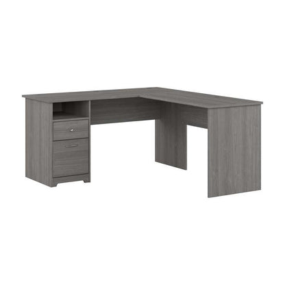 Bush Furniture - Cabot 60W L Shaped Computer Desk with Drawers in Modern Gray - CAB044MG veiw 1