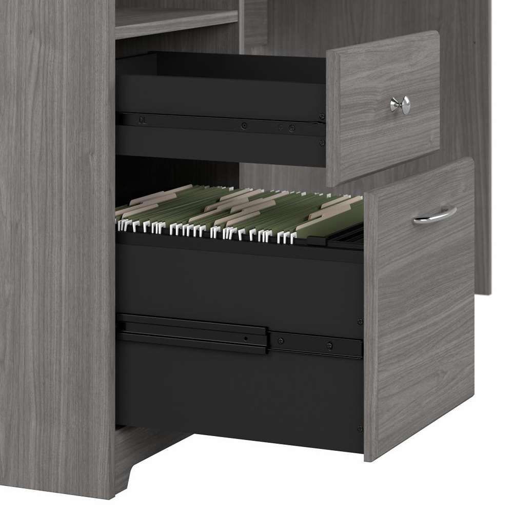 Bush Furniture - Cabot 60W L Shaped Computer Desk with Hutch and Drawers in Modern Gray - CAB046MG veiw 6