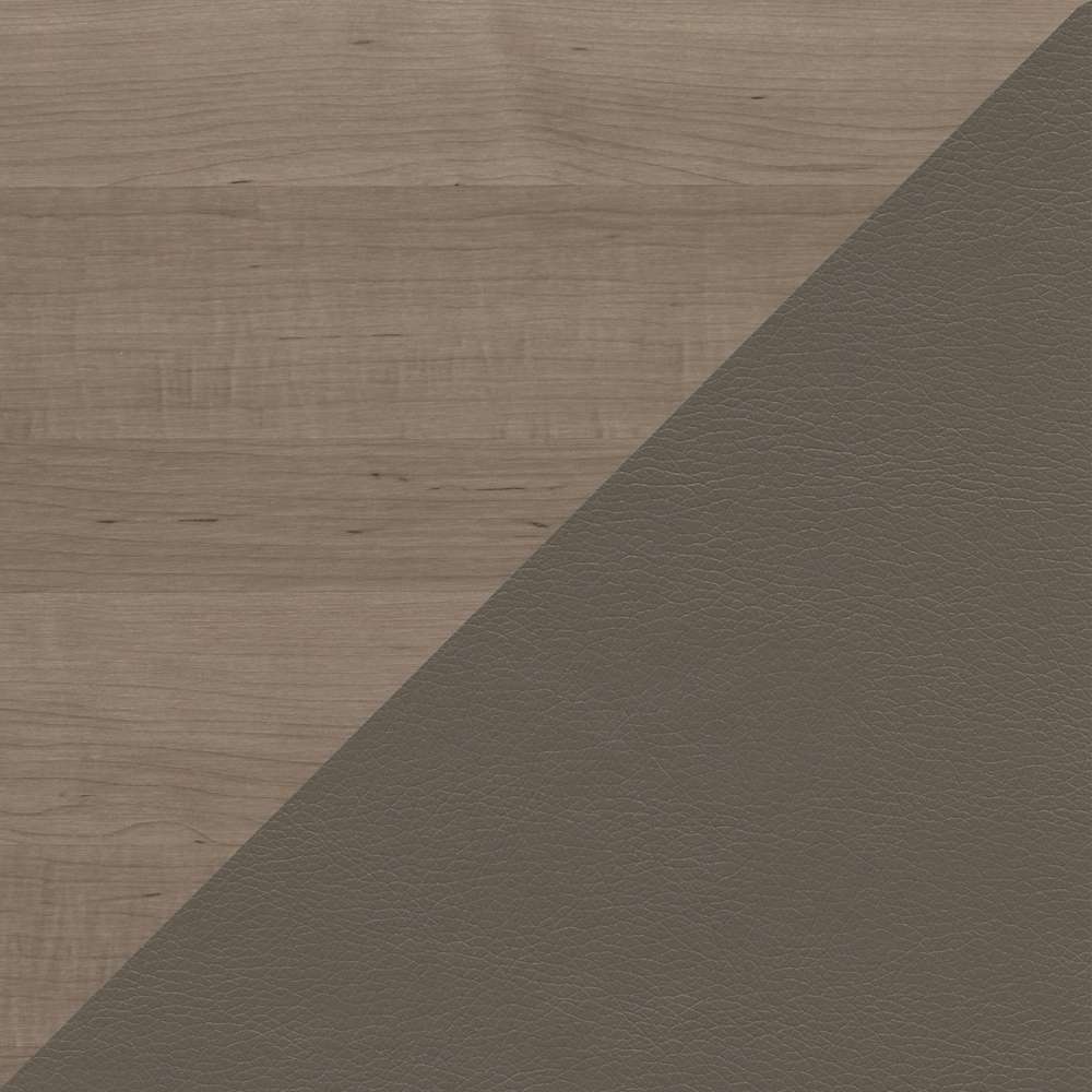 Bush Furniture - Cabot 60W L Shaped Computer Desk with Mid Back Leather Box Chair in Ash Gray - CAB059AG veiw 2