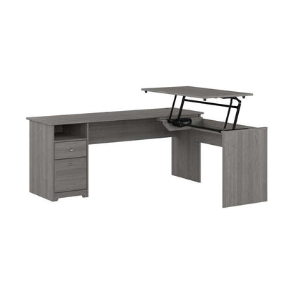 Bush Furniture - Cabot 72W 3 Position Sit to Stand L Shaped Desk in Modern Gray - CAB050MG veiw 1