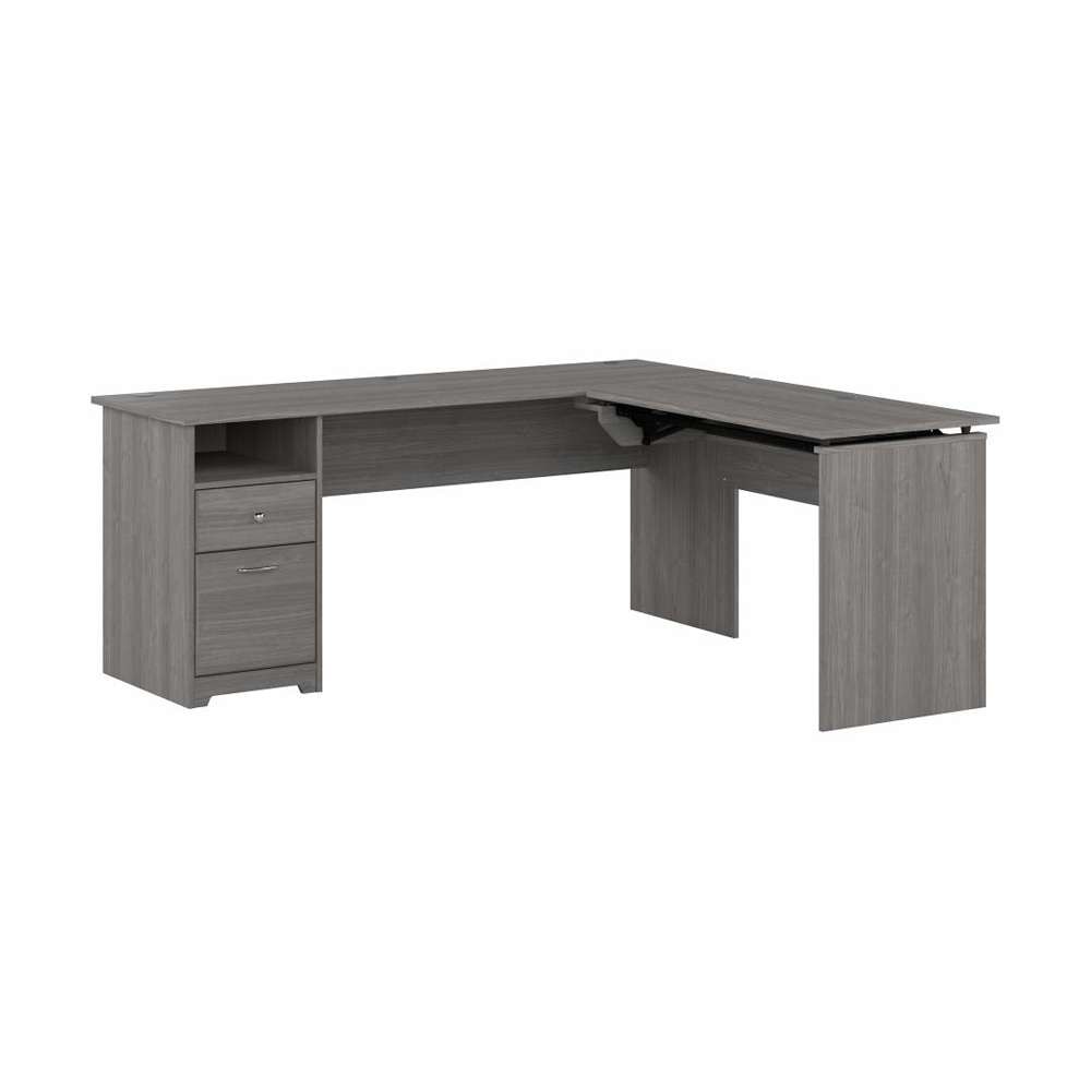Bush Furniture - Cabot 72W 3 Position Sit to Stand L Shaped Desk in Modern Gray - CAB050MG veiw 3