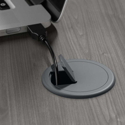 Bush Furniture - Cabot 72W 3 Position Sit to Stand L Shaped Desk in Modern Gray - CAB050MG veiw 6