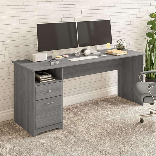 Bush Furniture - Cabot 72W Computer Desk with Drawers in Modern Gray - WC31372 veiw 2