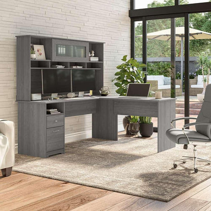 Bush Furniture - Cabot 72W Computer Desk with Drawers in Modern Gray - WC31372 veiw 5