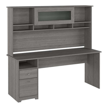 Bush Furniture - Cabot 72W Computer Desk with Hutch in Modern Gray - CAB049MG veiw 1