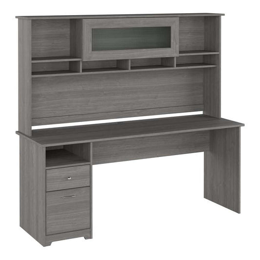 Bush Furniture - Cabot 72W Computer Desk with Hutch in Modern Gray - CAB049MG veiw 1