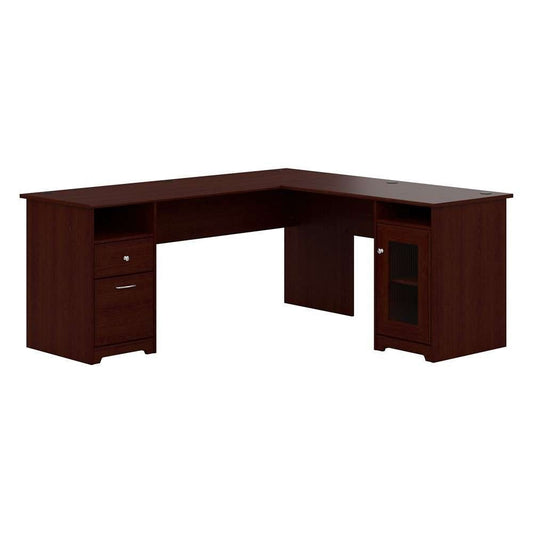 Bush Furniture - Cabot 72W L Shaped Computer Desk with Storage in Harvest Cherry - CAB072HVC veiw 1