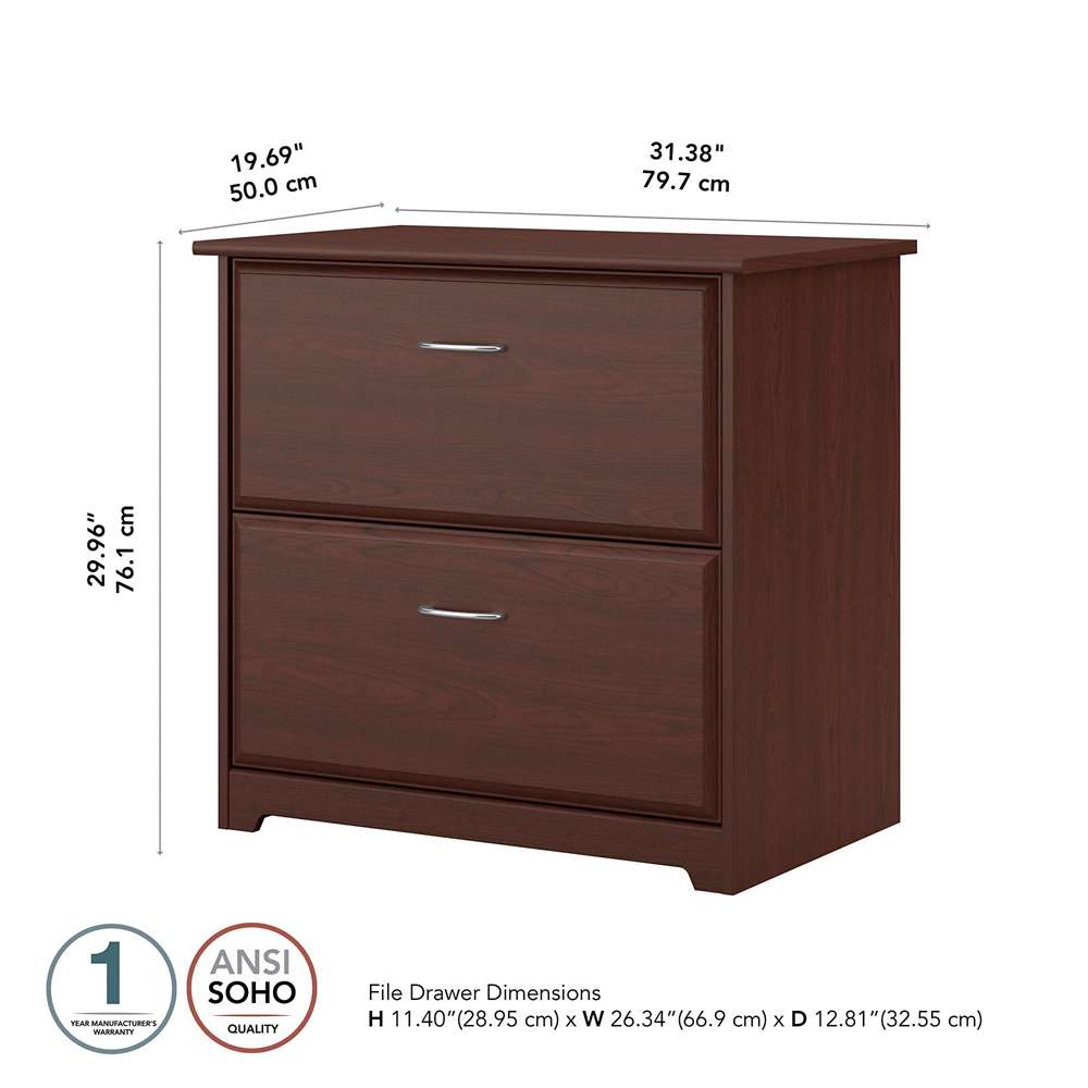 Bush Furniture  -  Cabot Lateral File Cabinet in Harvest Cherry  - WC31480 veiw 5